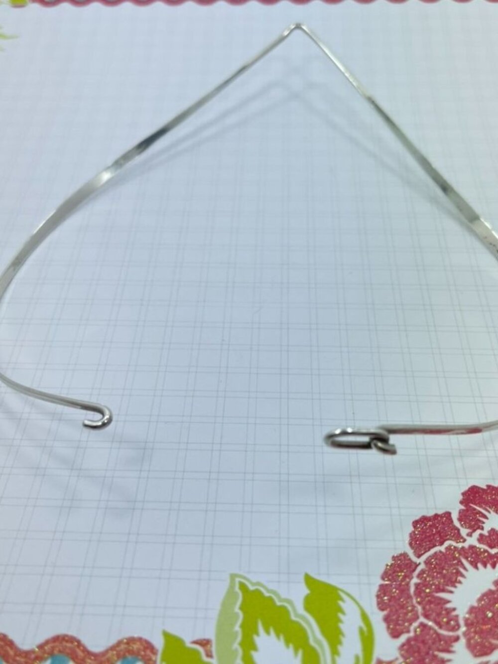 Y2K Artisan 925 Sterling Silver Modernist V Shape Choker Collar Made in Mexico - Picture 4 of 6